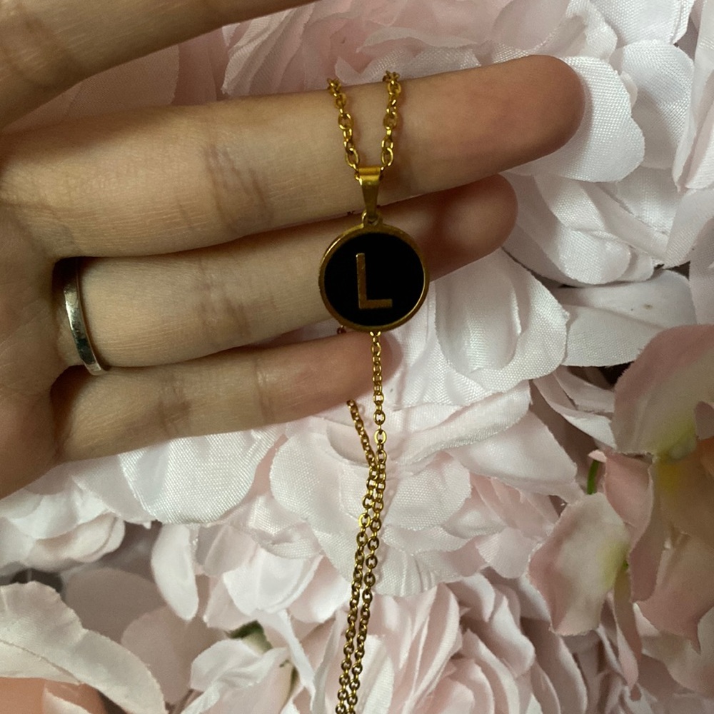 Necklace with Letter “L” Pendant